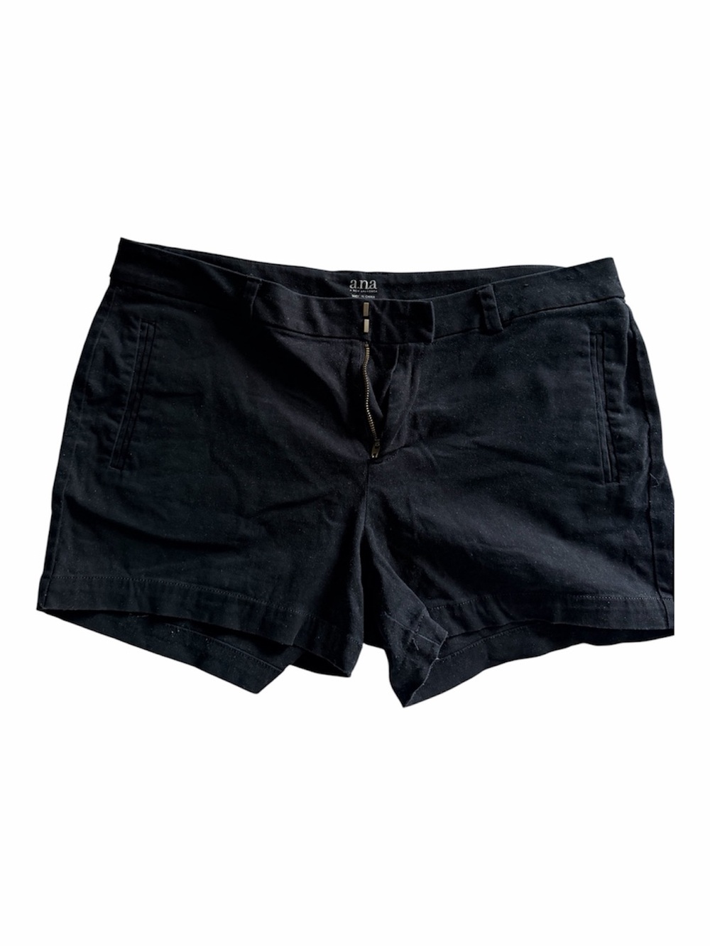 a.n.a Black Women's Mid-Rise Cotton Blend Shorts